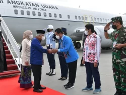 Setelah Tempuh Penerbangan Lebih dari 5 Jam, Wapres Ma’ruf Amin Tiba di Jayapura