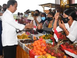 Kunjungi Pasar Utan, Presiden Joko Widodo dan Ibu Iriana Disambut Hangat Pedagang dan Warga