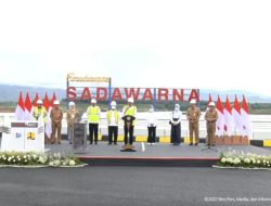 Presiden Joko Widodo Resmikan Bendungan Sadawarna di Kabupaten Sumedang dan Harapkan Peningkatan Produksi Padi di kabupaten Indramayu