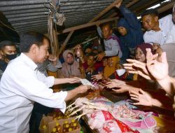 Presiden Joko Widodo Serahkan Bantuan Sosial kepada Pedagang di Pasar Sila