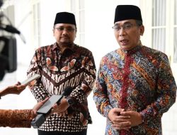 Ketua Umum PBNU Yahya Cholil Staquf Bersama Menag Yaqut Temui Presiden Joko Widodo
