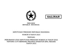 Keppres Perubahan Cuti Bersama Bagi ASN Tahun 2023
