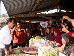 Presiden Joko Widodo Tinjau Harga Komoditas Pangan di Pasar Grogolan Baru Pekalongan