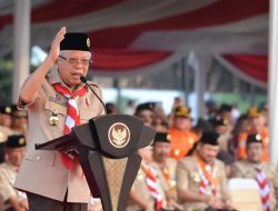 Hadiri Peringatan Hari Pramuka ke-62, Wapres Ma’ruf Amin Minta Anggota Gerakan Pramuka Tingkatkan Semangat Berkarya