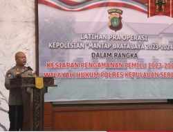 Polres Kepulauan Seribu Gelar Latihan Pra Operasi Kepolisian Mantap Brata Jaya Jelang Pemilu 2024