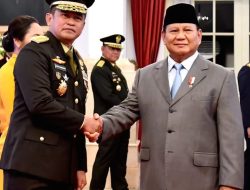Menhan Prabowo Subianto Hadiri Pelantikan KSAD Maruli Simanjuntak