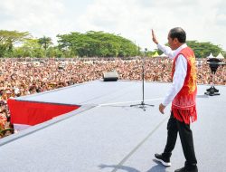 Ribuan Masyarakat Sambut Kedatangan Presiden Jokowi di Kutai Barat