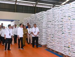 Presiden Joko Widodo Cek Stok Beras di Gudang Bulog Bengkal Lor Temanggung