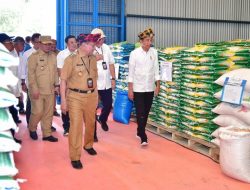 Presiden Joko Widodo Tinjau Stok Beras dan Bagikan Bantuan Pangan di Kabupaten Muna