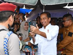 Antusiasme Warga Lampung Utara Sambut Kunjungan Presiden Jokowi ke Pasar Sentral Kotabumi