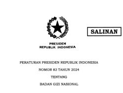 Perpres 83 Tahun 2024 tentang Badan Gizi Nasional