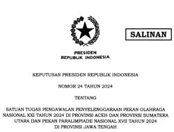 Presiden Joko Widodo Bentuk Satgas Pengawalan Penyelenggaraan PON XXI dan Peparnas XVII 2024